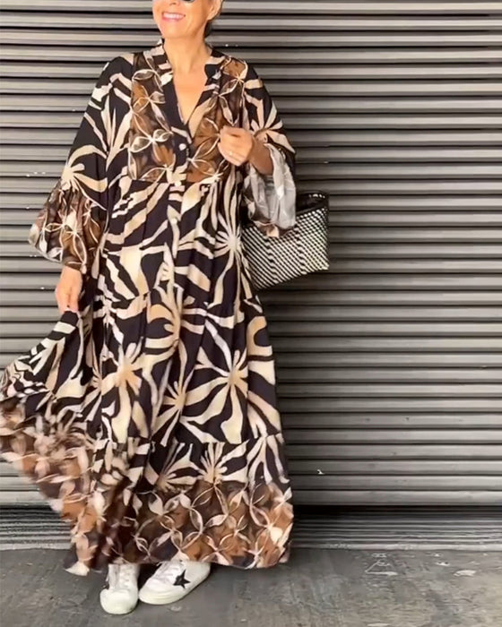 Loose Printed Vacation Dress