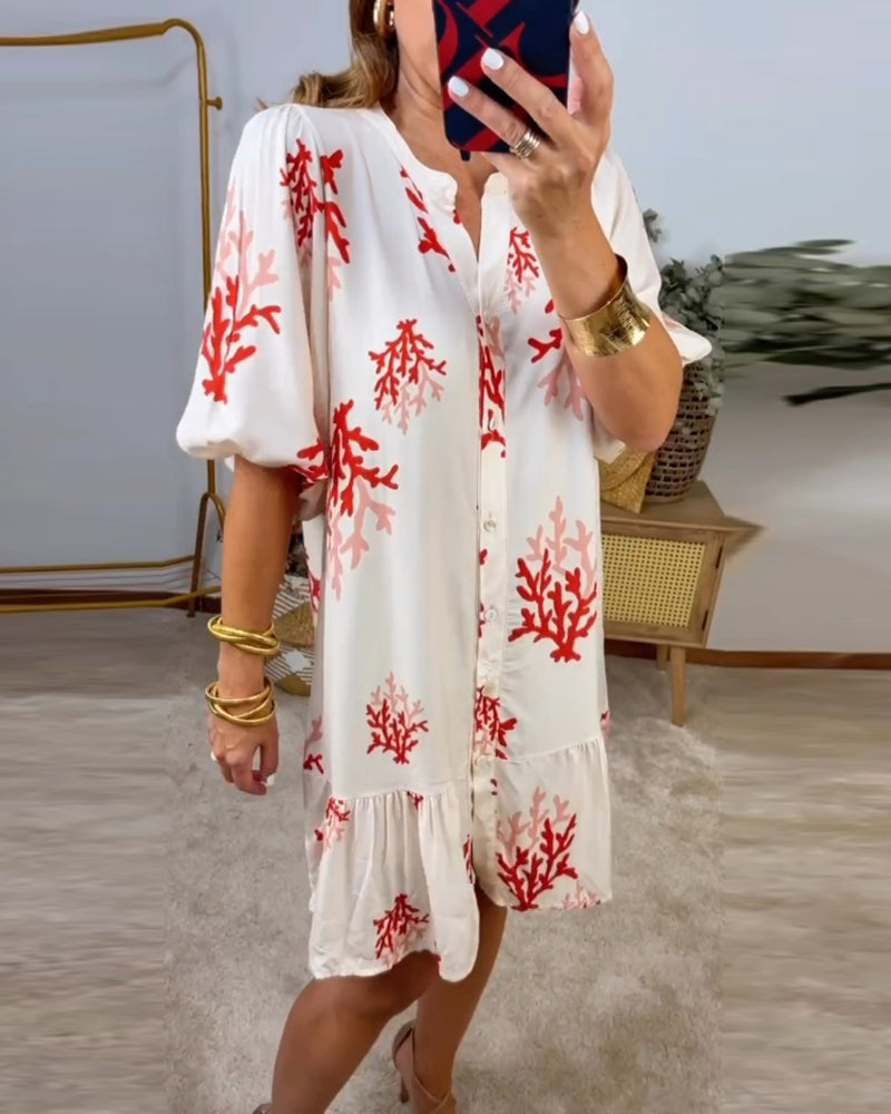 Paneled bell sleeve dress