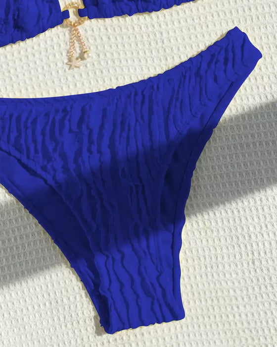 Sexy Solid Color Two-Piece Triangle Bikini