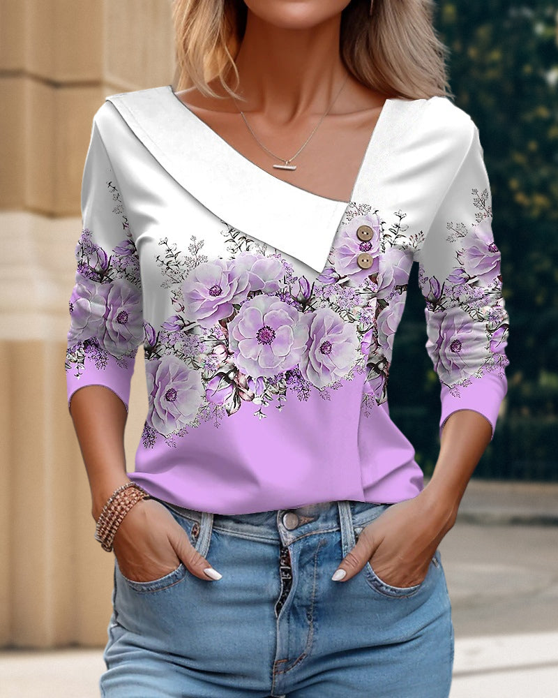 Paneled floral top