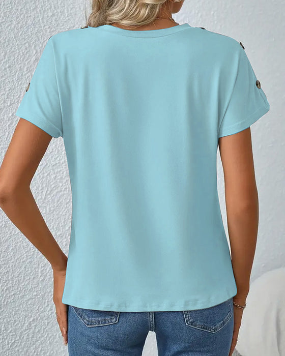 Short-Sleeved Striped Print T-Shirt