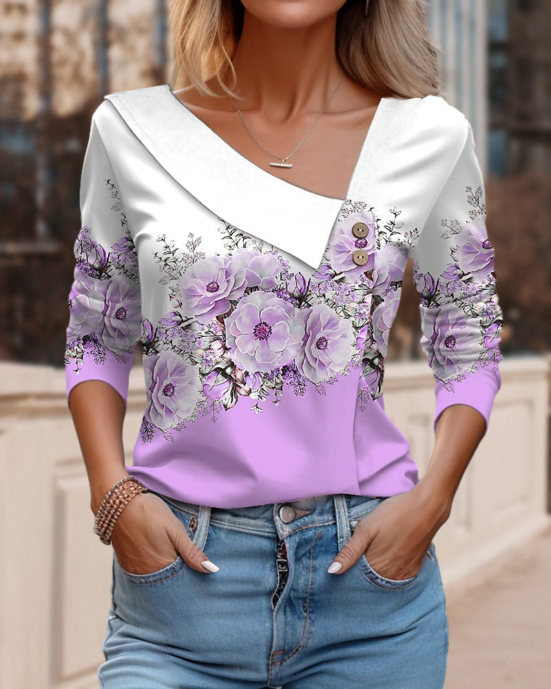 Paneled floral top
