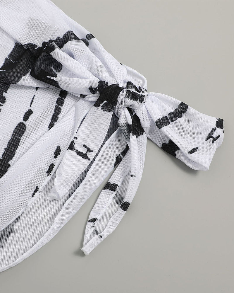 Halter neck one piece bikini two piece set