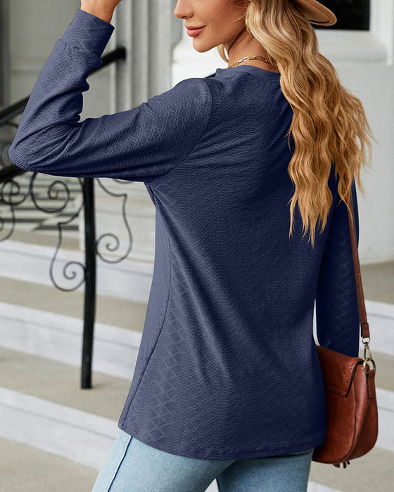 Solid color v-neck top