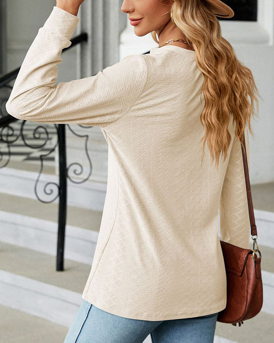 Solid color v-neck top