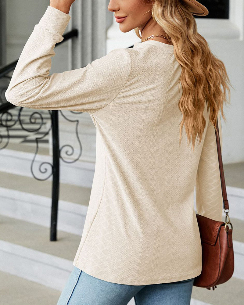 Solid color v-neck top
