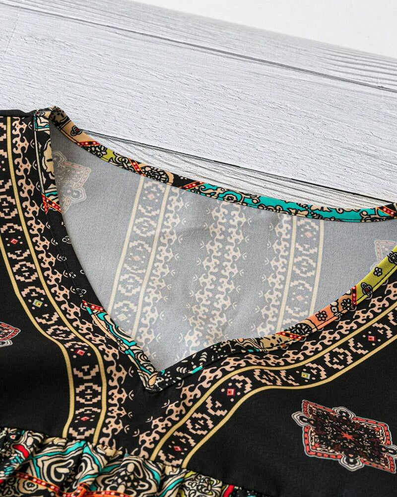 Floral Print V-Neck T-shirt