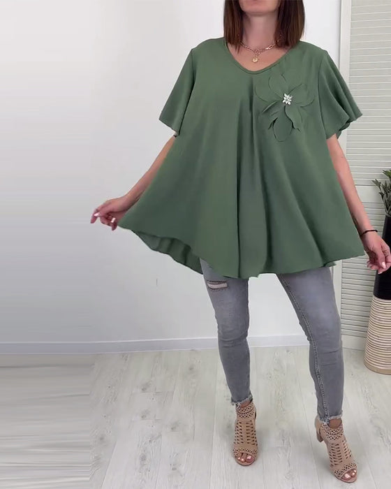 Loose V-Neck Blouse