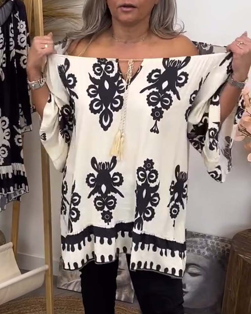 Off-the-shoulder Loose Blouse