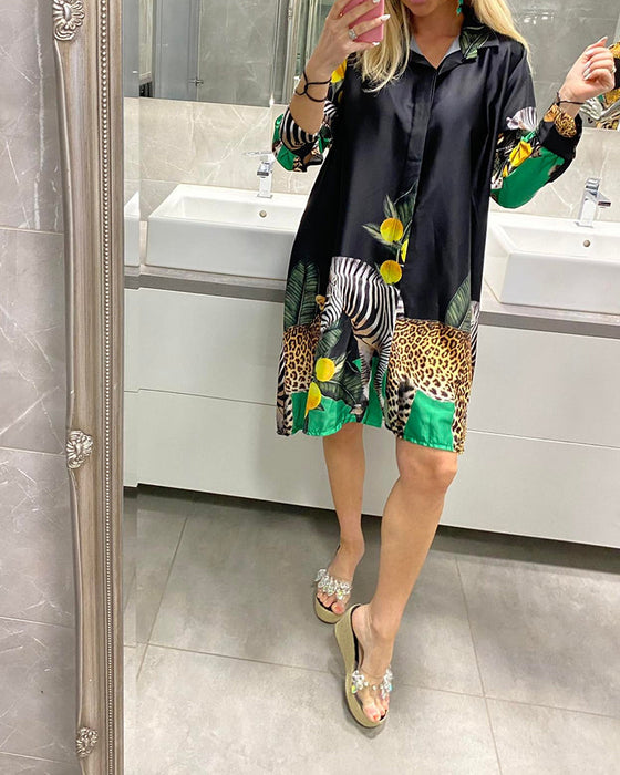 Tiger Printed Loose Dress