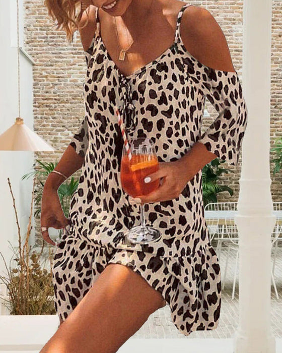 Leopard off Shoulder dress