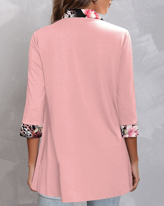 Top with solid color and floral print