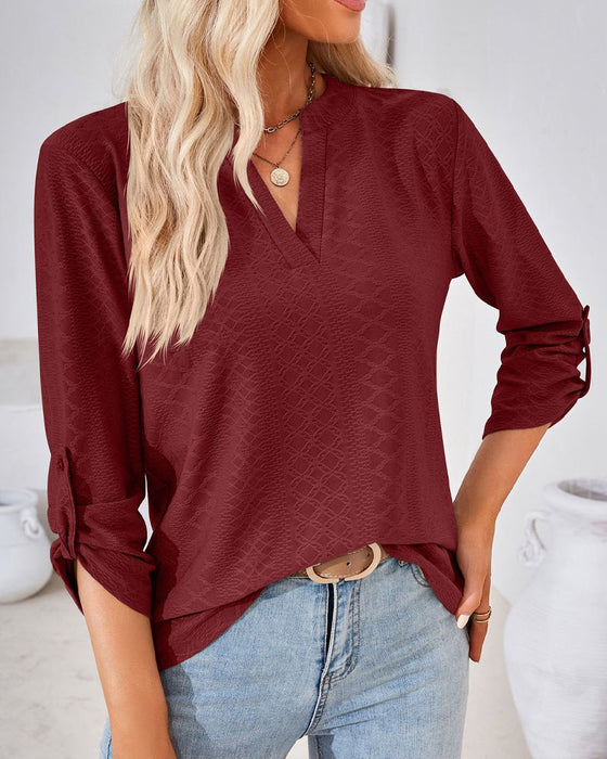 V neck elegant ladies blouse