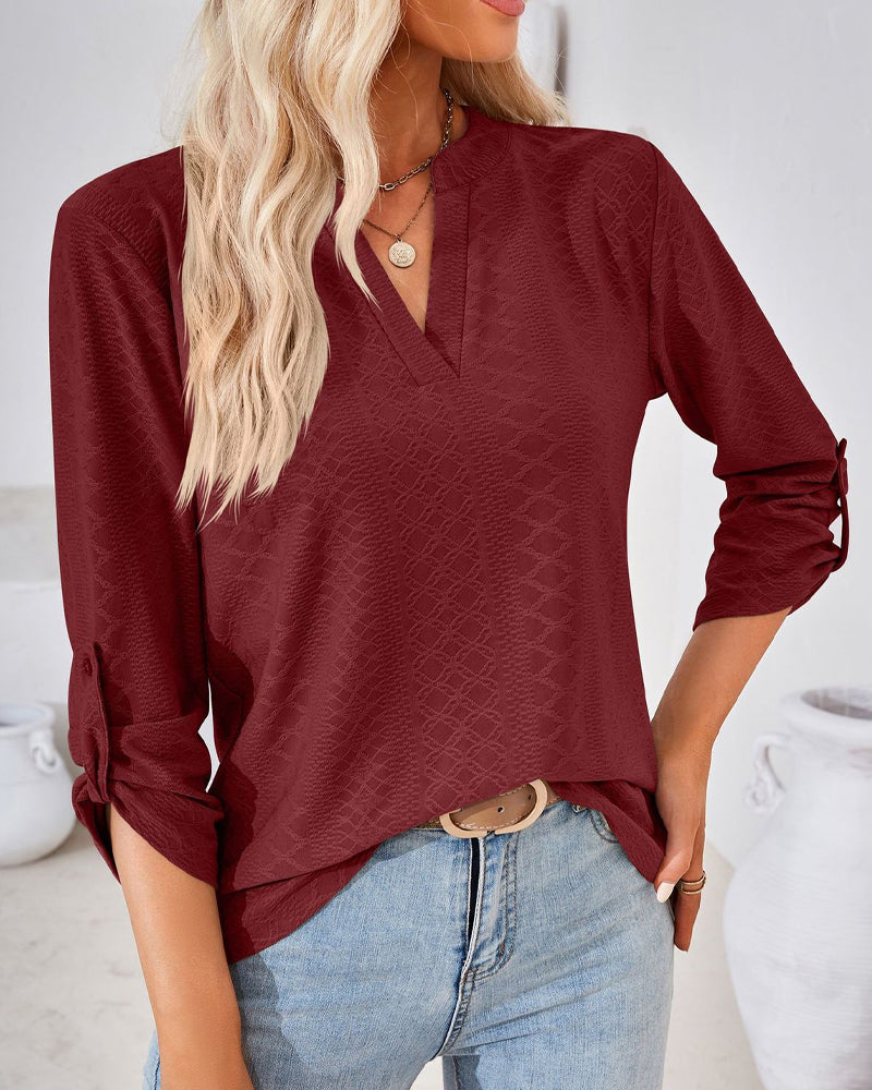 V neck elegant ladies blouse