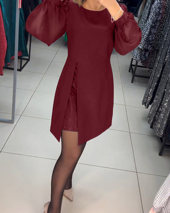 Elegant solid color dress