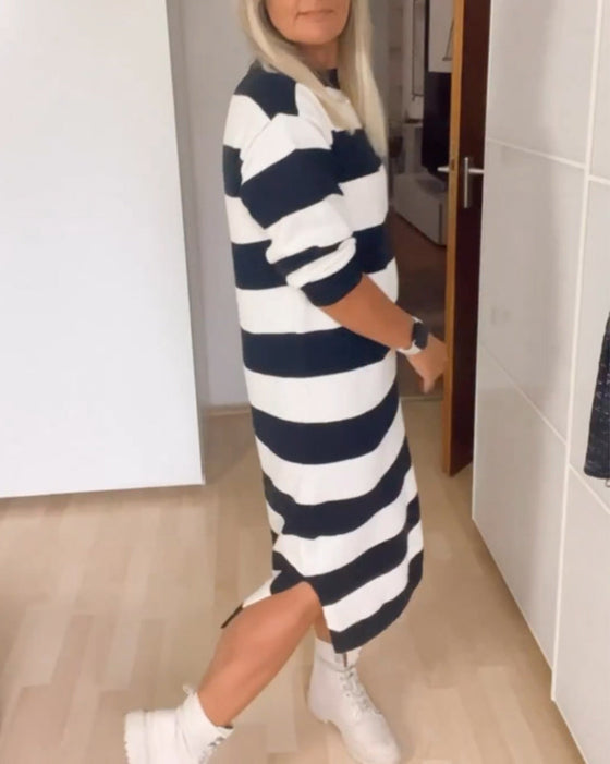 Round Neck Striped Dress
