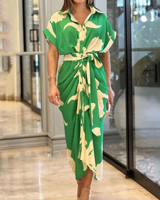 Printed shirt dress