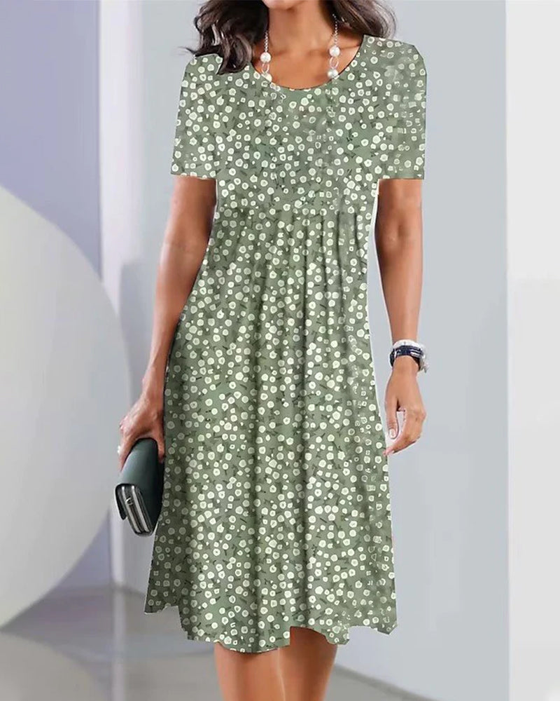 Floral print knee length dress