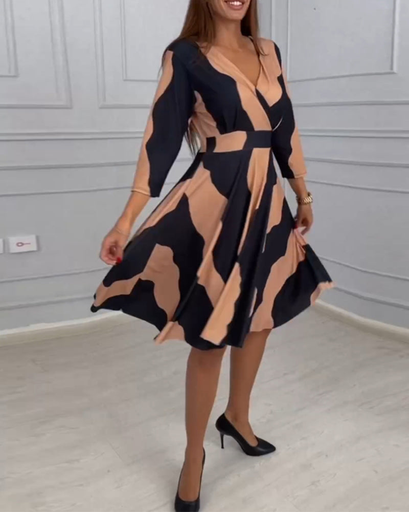 Vintage A-Line Dress with Print