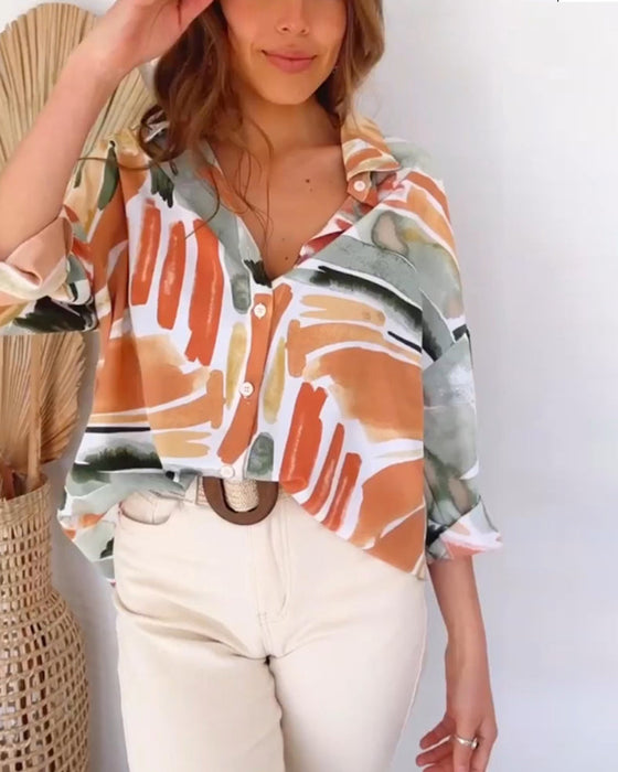 Colorful loose commuting shirt