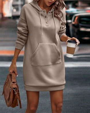 Drawstring Hoodie Dress