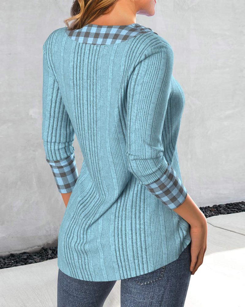 Solid color buttons Blouses