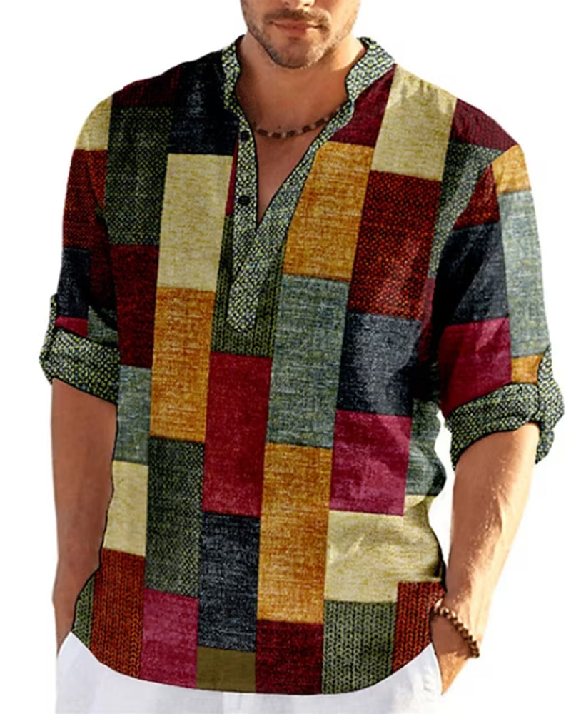 Color block half sleeve shirt