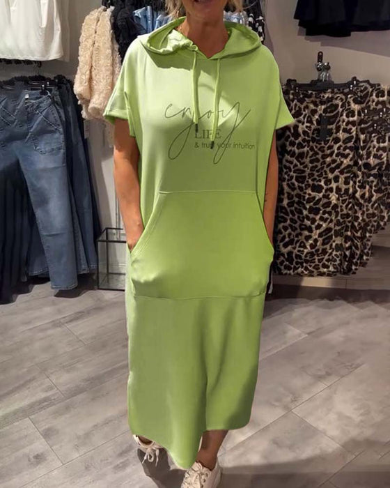 Hooded Casual Drawstring Dress