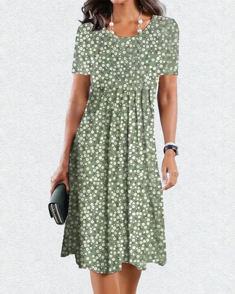 Floral print knee length dress