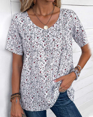 Ruffled floral printed blouse