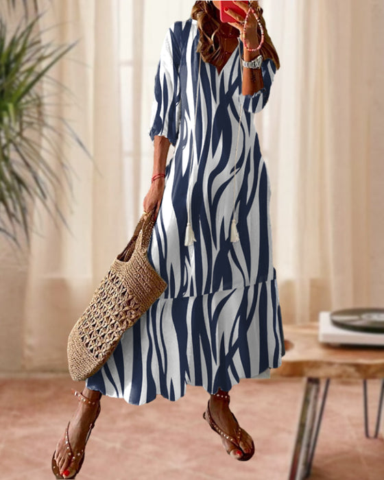 Printed v-neck dress