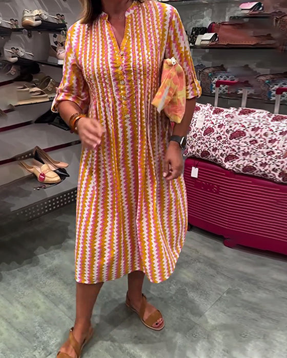 Wave Print Dress