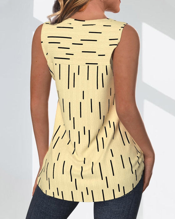 Sleeveless vertical striped top
