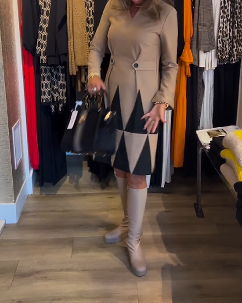 Elegant Geometric Print Dress