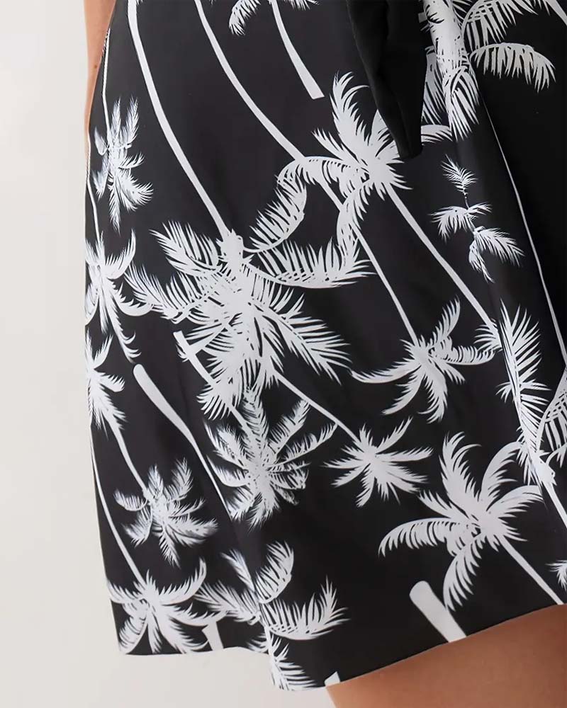 Lace-Up Vest-Style Four-Piece Swimdress