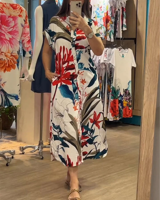 Short sleeve printed dress