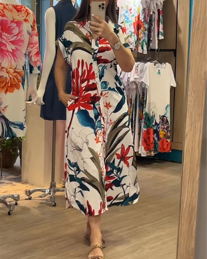 Short sleeve printed dress