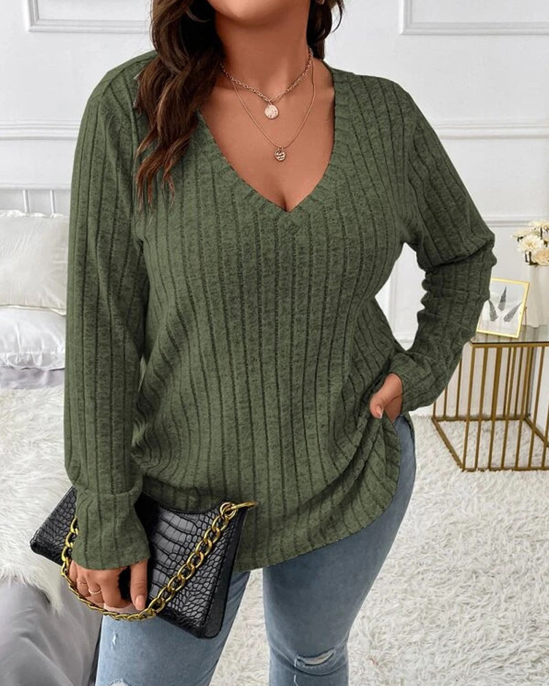 Solid color Blouses with long sleeve