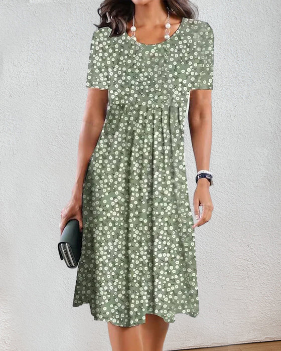 Floral print knee length dress