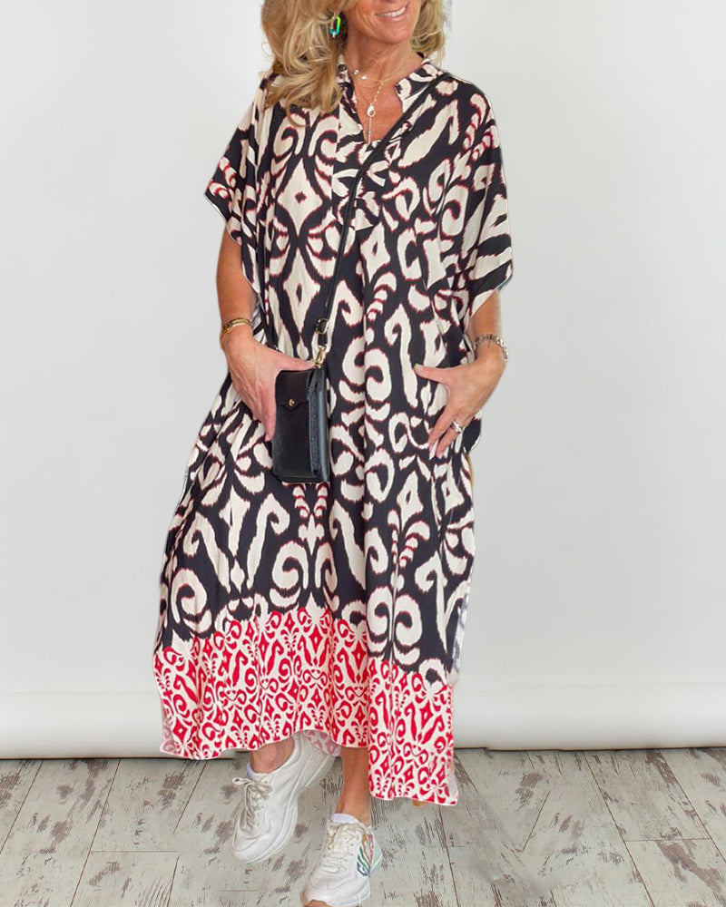 Printed v-neck dress