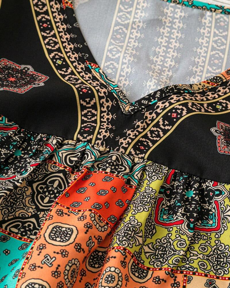 Floral Print V-Neck T-shirt