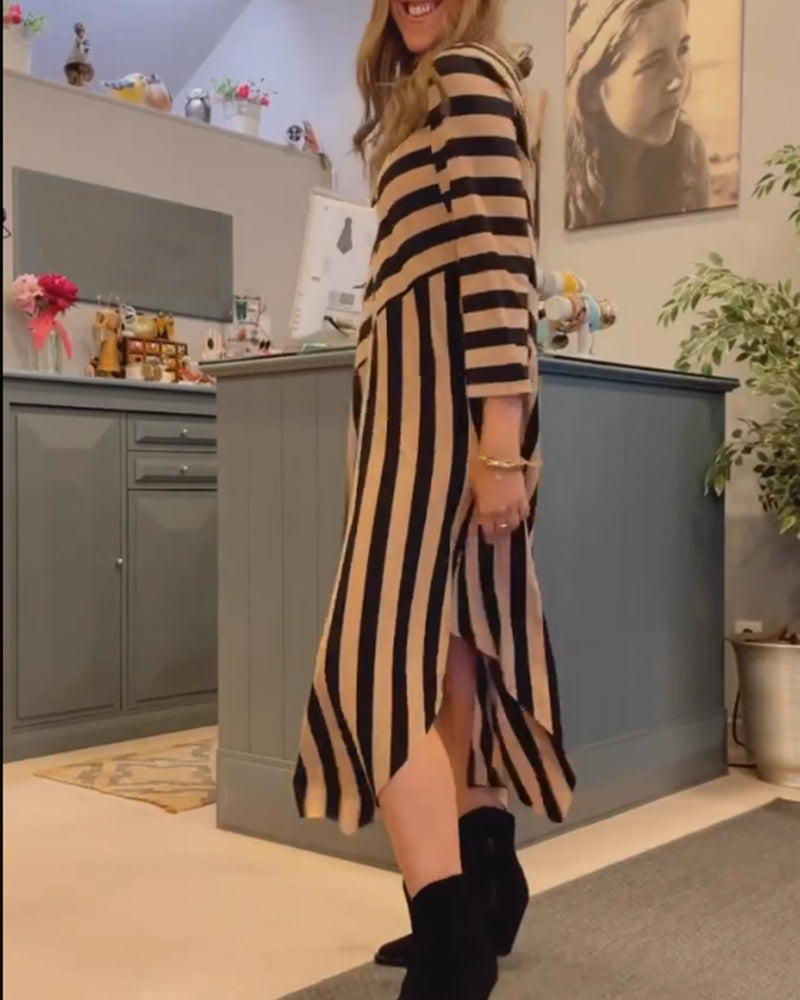 Striped Loose Casual Dress