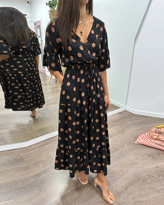 Casual polka dot strappy dress