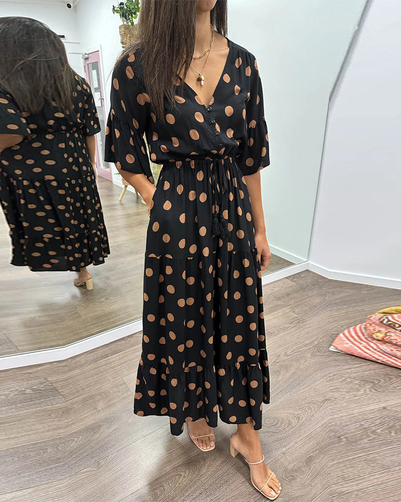 Casual polka dot strappy dress