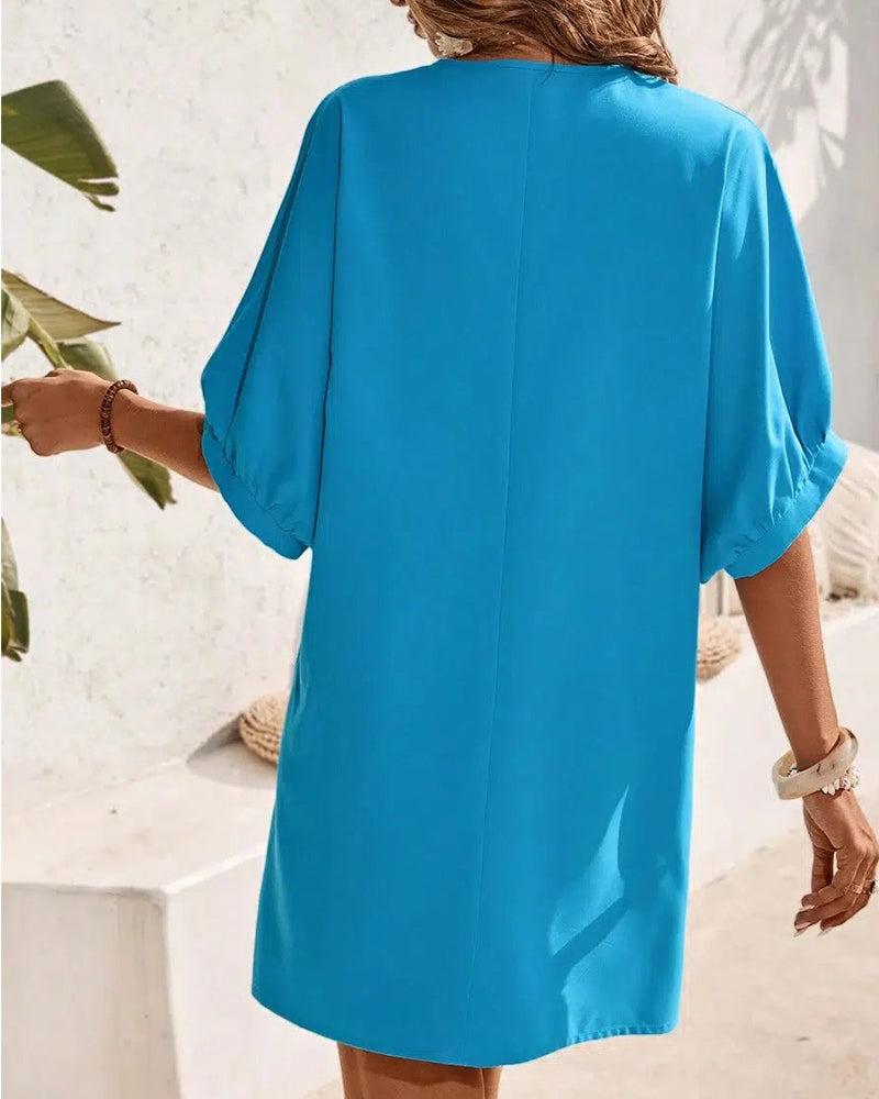 Casual Solid Color Straight Dress