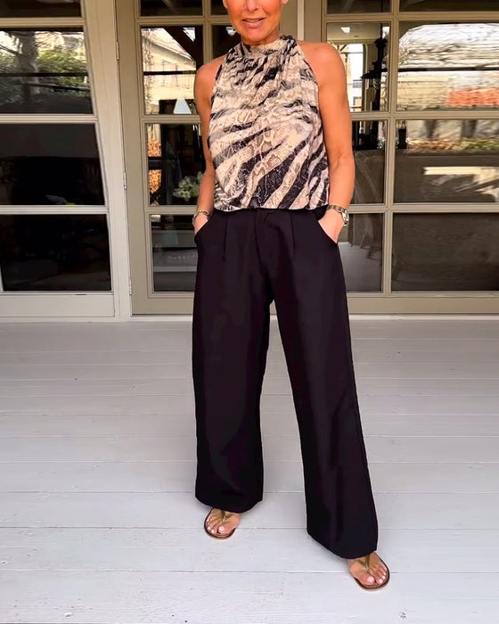 Vintage zebra print sleeveless top