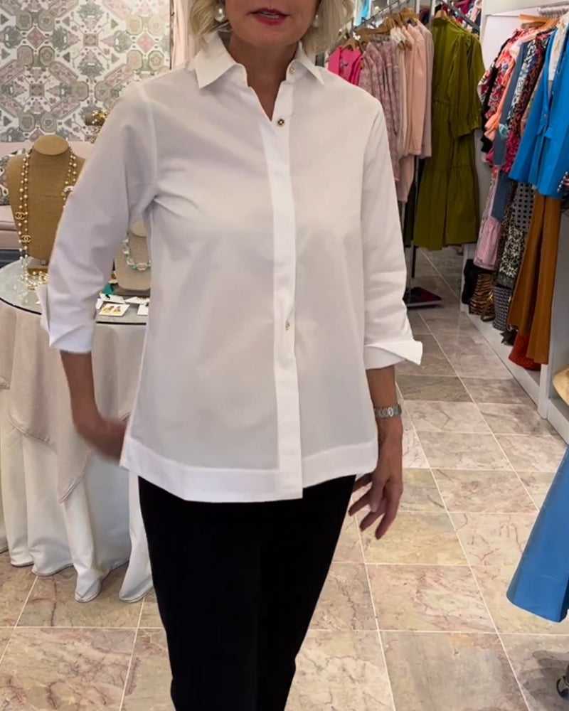 Solid color blouse with zipper