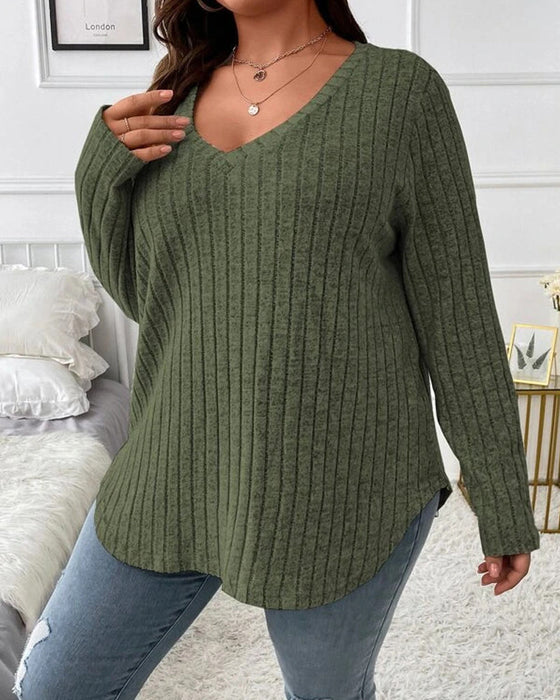 Solid color Blouses with long sleeve