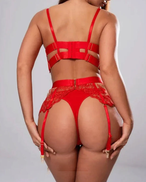 Embroidered Sexy Five-Piece Underwear