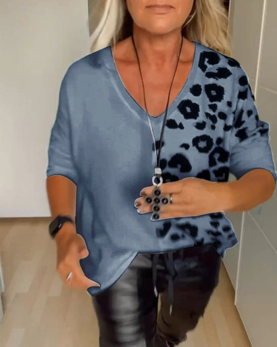 V Neck Color Block Top